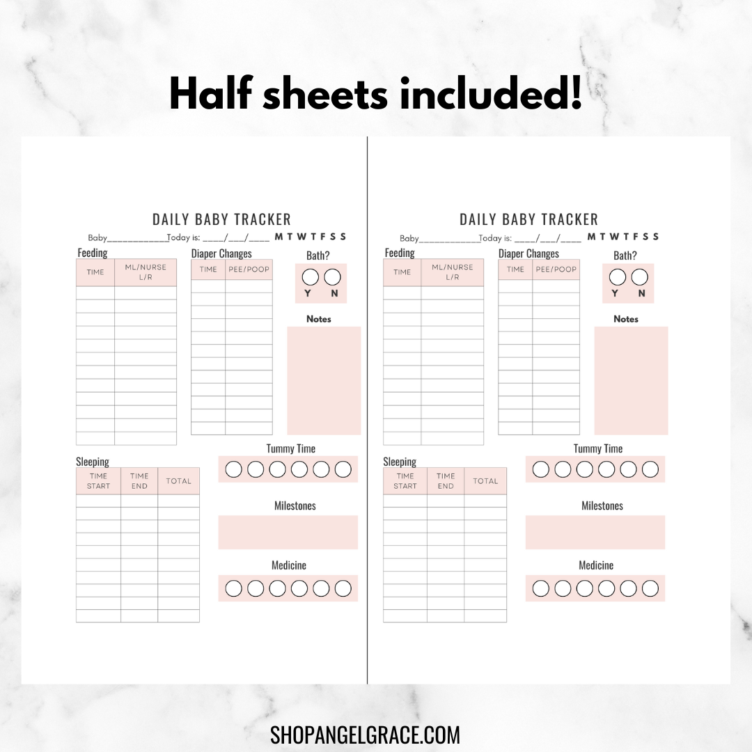 daily-baby-tracker-shop-angelgrace for Free Printable Infant Daily Log Daily BABY Tracker – Shop AngelGrace for Free Printable Infant Daily Log