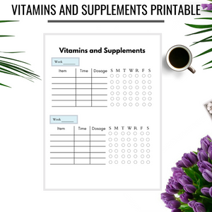 Vitamins and Supplements Insert