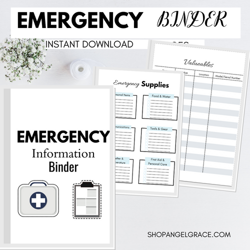 Printable Emergency Binder