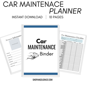 Printable Car Maintenance Binder