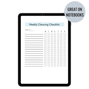 Weekly Cleaning Checklist Insert