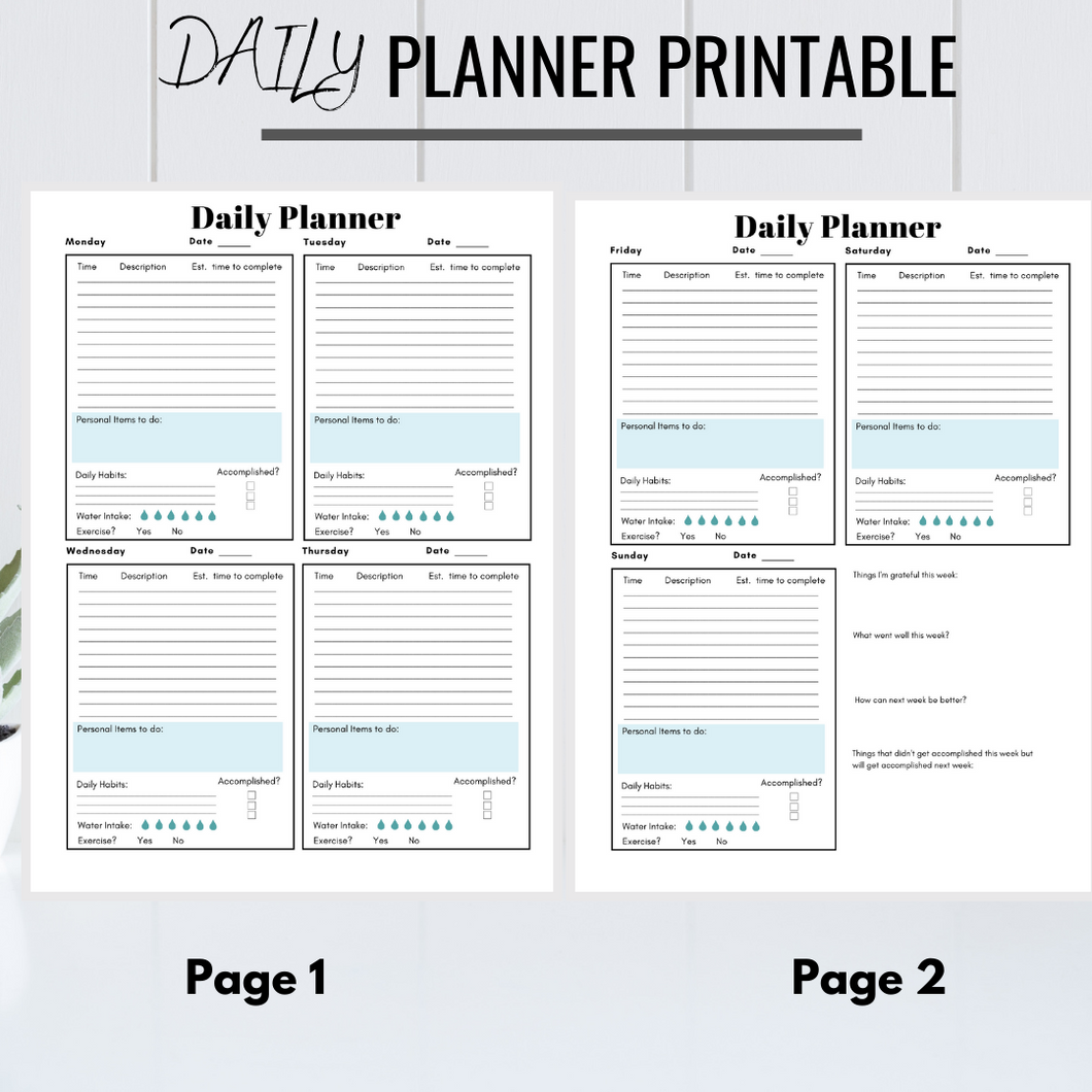 Daily Planner Inserts