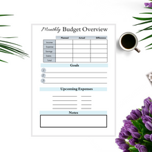 Load image into Gallery viewer, Monthly Budget Overview Insert